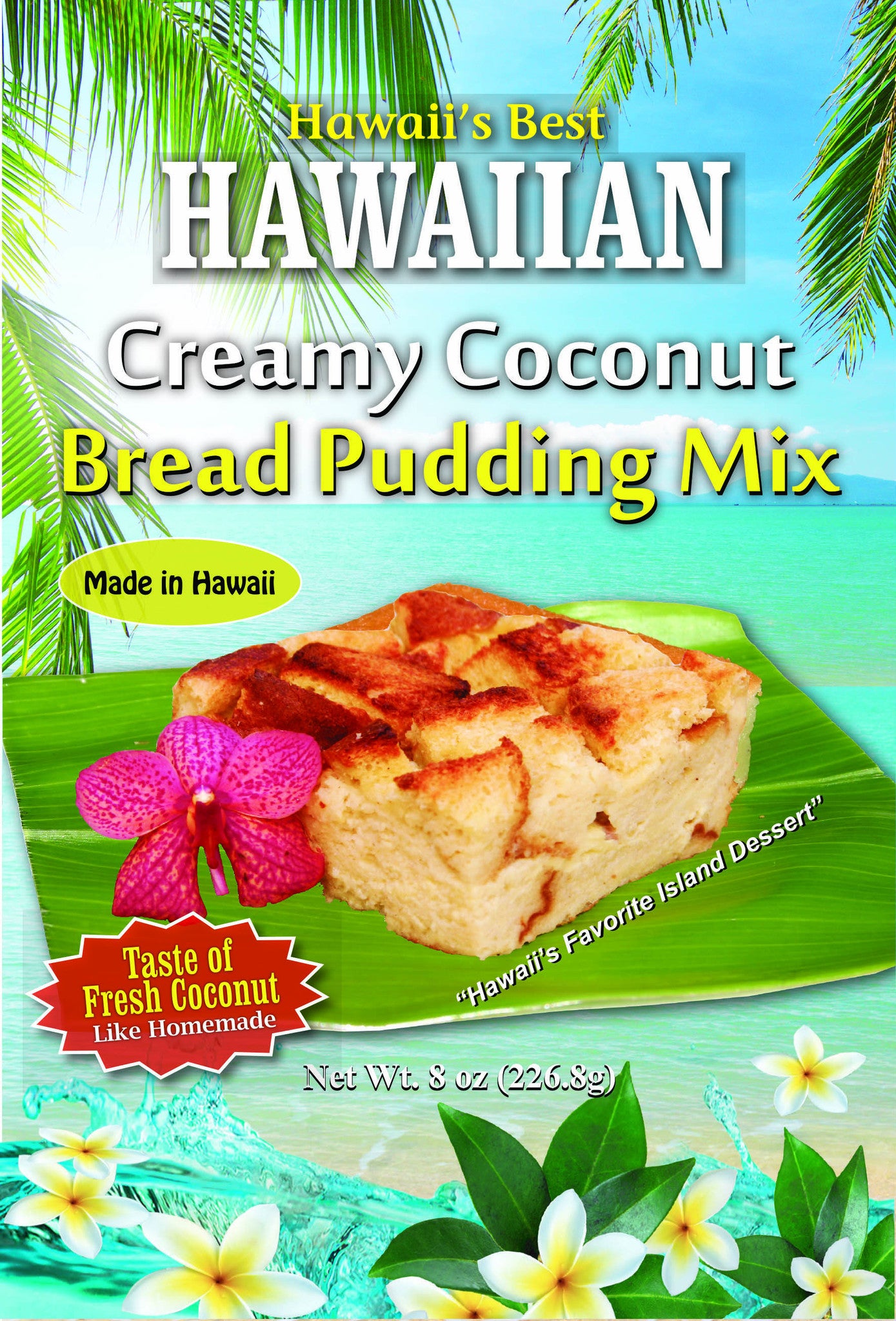 (1 BAG) CREAMY COCONUT BREAD PUDDING MIX - Makes 8x8 Pan.  10 MINUTES TO PREPARE IN MICROWAVE!  SEE OUR BLOG FOR INSTRUCTIONS