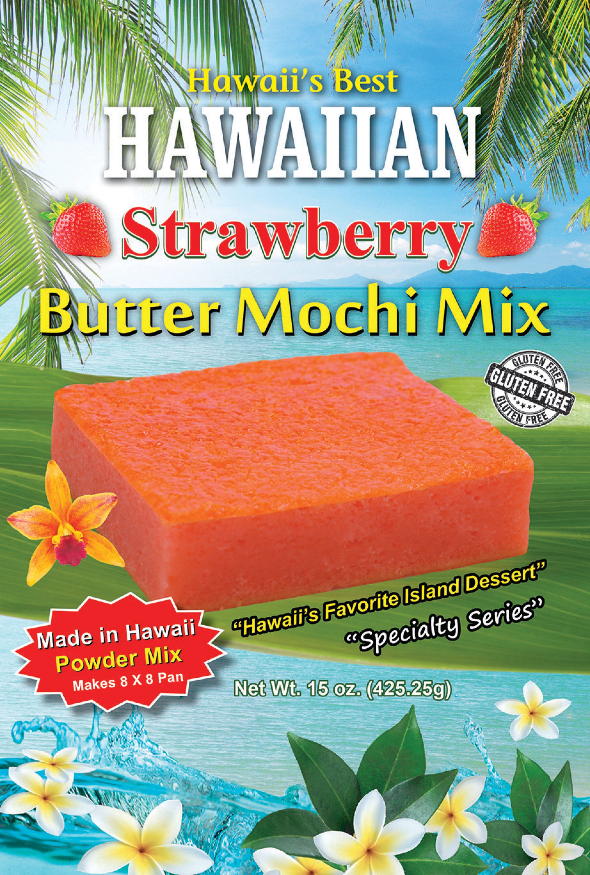 (1 BAG) STRAWBERRY BUTTER MOCHI MIX, Specialty Item, Makes 8x8 pan, Gluten Free!